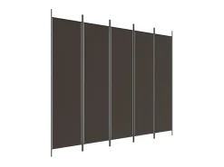New Biombo divisor de 5 paneles de tela marrón 250x200 cm ES794788 Marru00f3n