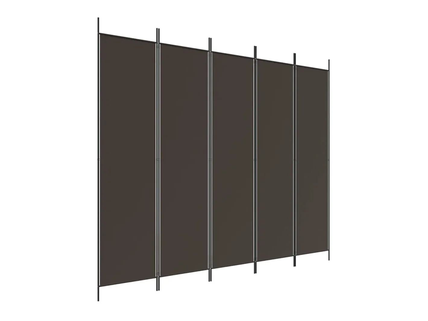 New Biombo divisor de 5 paneles de tela marrón 250x200 cm ES794788 Marru00f3n
