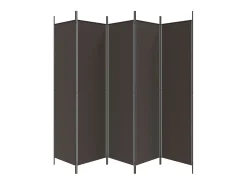 New Biombo divisor de 5 paneles de tela marrón 250x200 cm ES794788 Marru00f3n