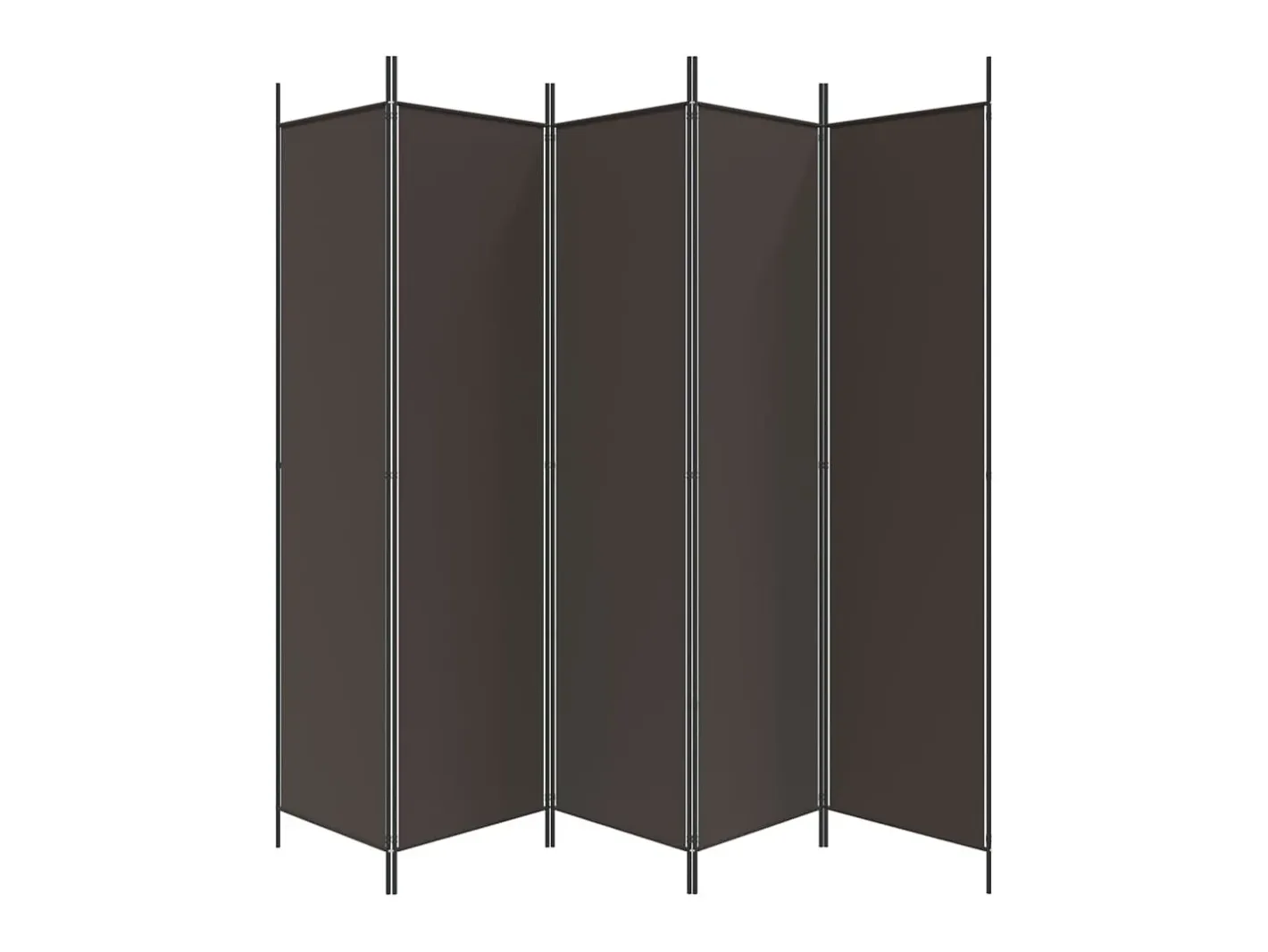 New Biombo divisor de 5 paneles de tela marrón 250x200 cm ES794788 Marru00f3n