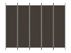 New Biombo divisor de 5 paneles de tela marrón 250x200 cm ES794788 Marru00f3n