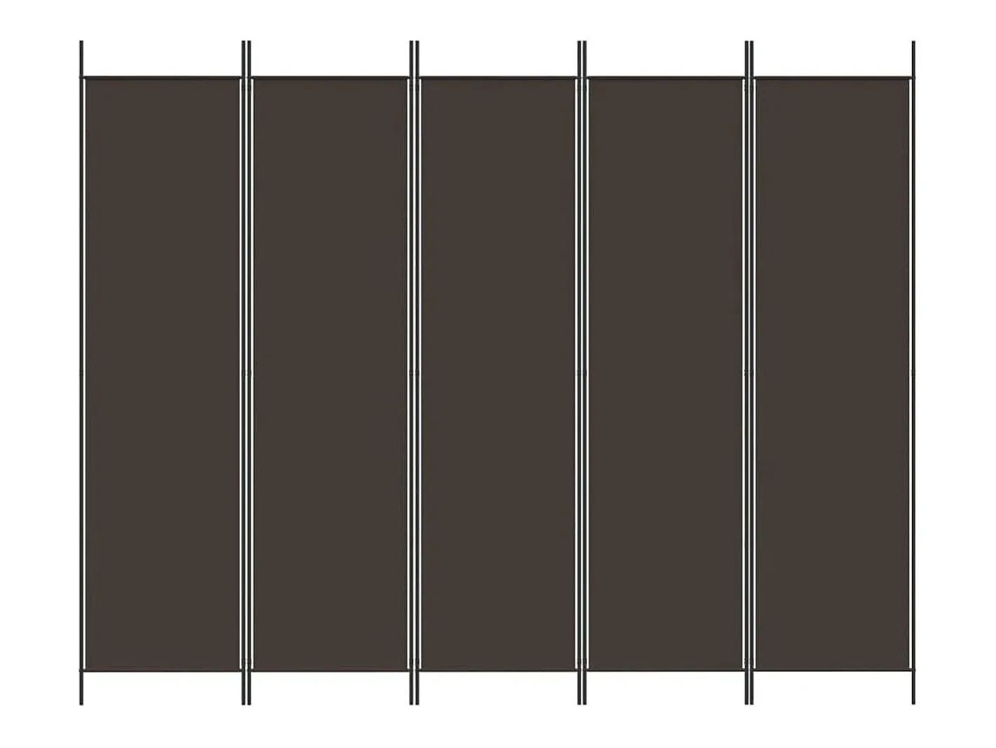 New Biombo divisor de 5 paneles de tela marrón 250x200 cm ES794788 Marru00f3n