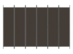 Biombo-Biombo divisor de 6 paneles de tela marrón 300x200 cm ES106791 Marru00f3n