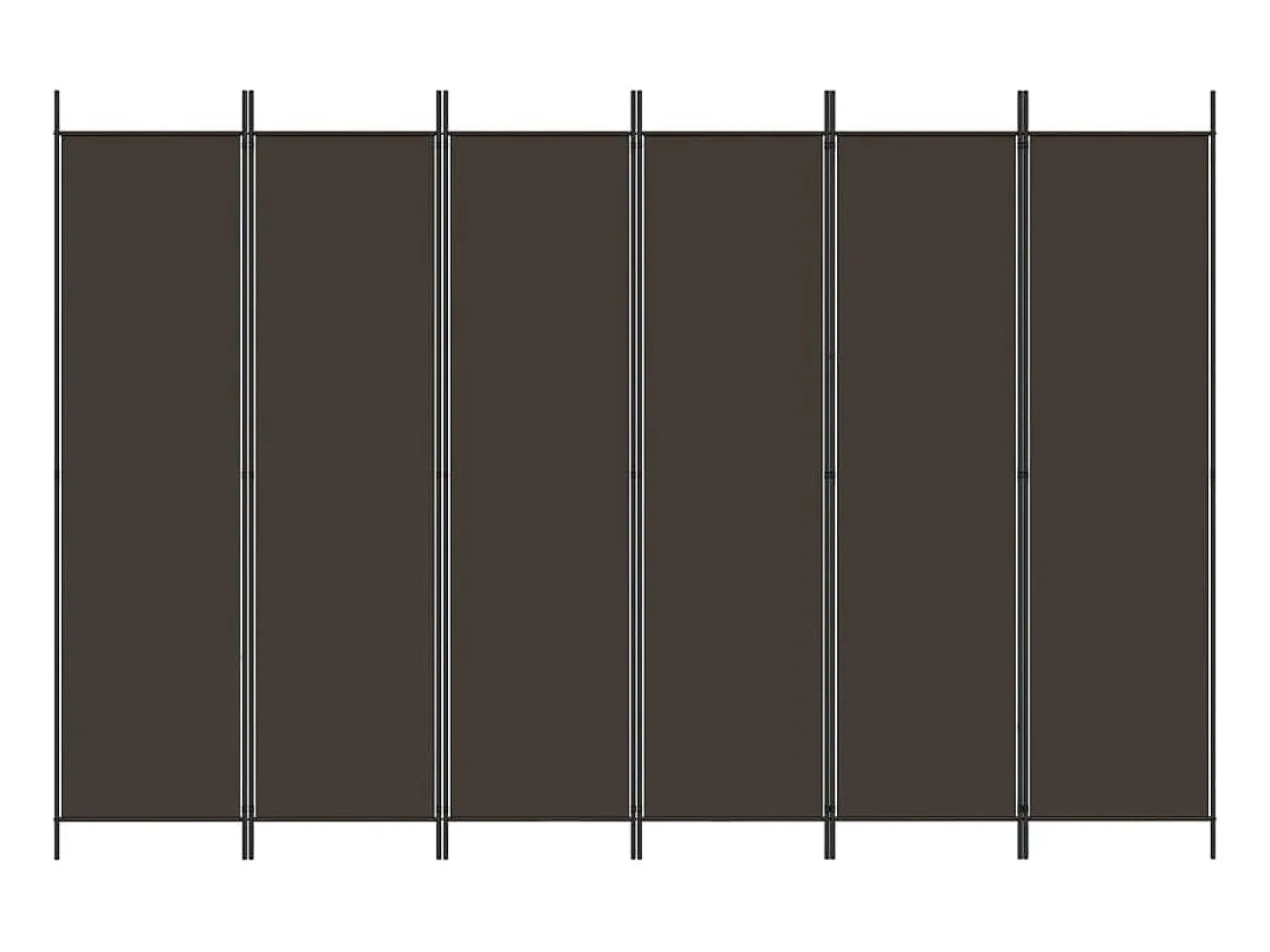 Biombo-Biombo divisor de 6 paneles de tela marrón 300x200 cm ES106791 Marru00f3n