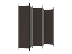 Biombo-Biombo divisor de 6 paneles de tela marrón 300x200 cm ES106791 Marru00f3n