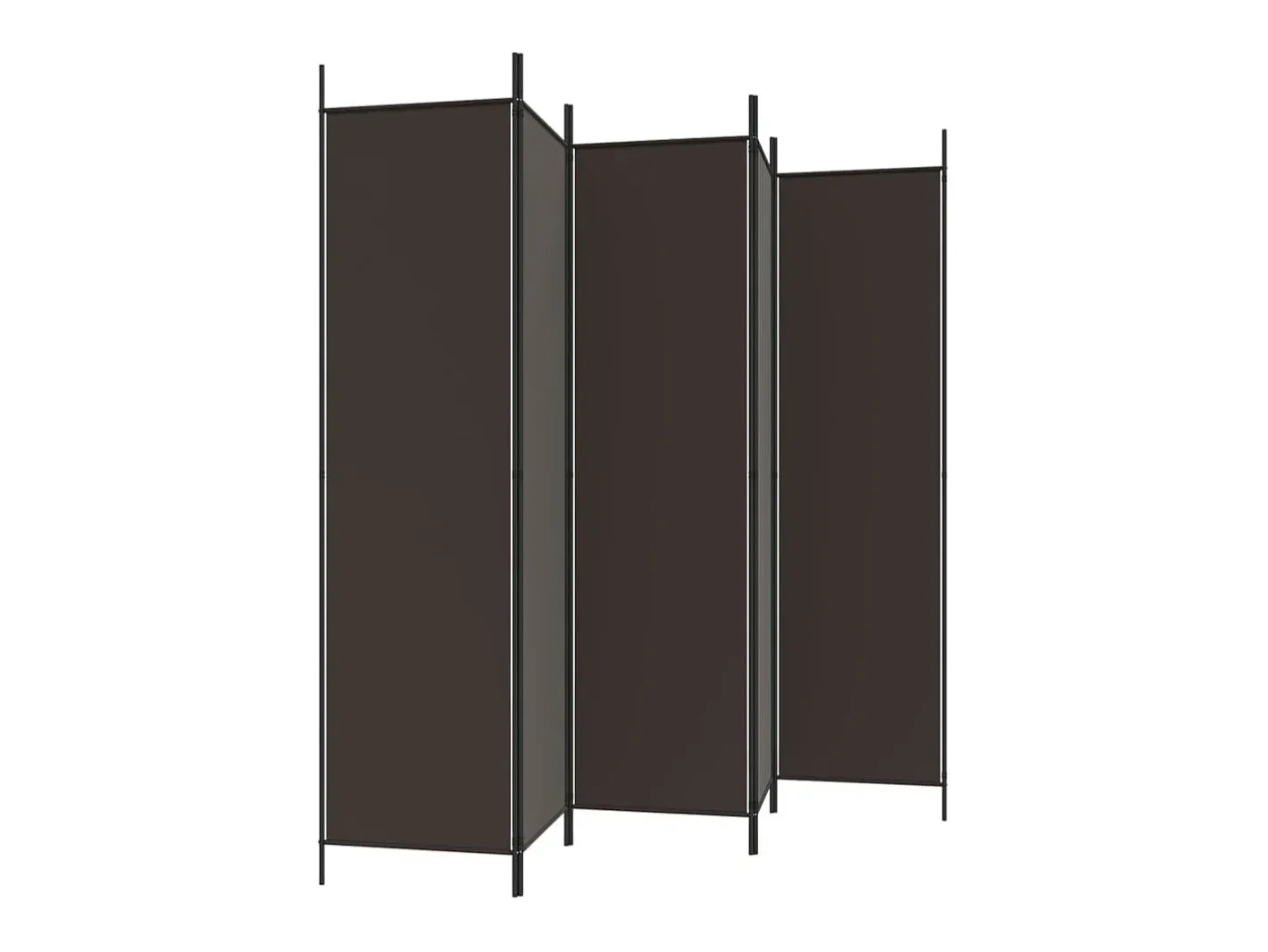 Biombo-Biombo divisor de 6 paneles de tela marrón 300x200 cm ES106791 Marru00f3n