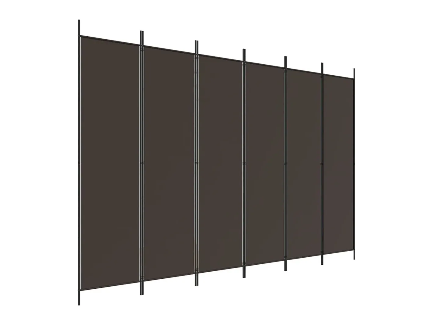 Biombo-Biombo divisor de 6 paneles de tela marrón 300x200 cm ES106791 Marru00f3n