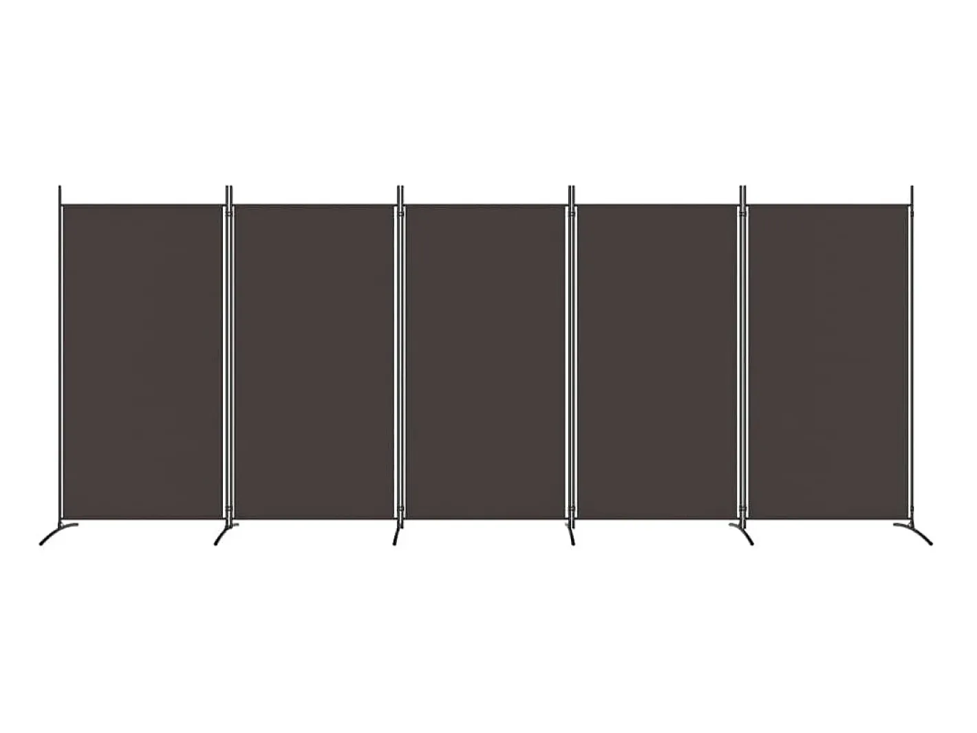 Biombo-Biombo divisor de 5 paneles de tela marrón 433x180 cm ES921852 Marru00f3n
