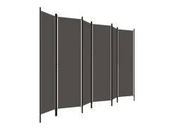 Clearance Biombo divisor de 6 paneles 300x180 cm ES452576 Gris antracita