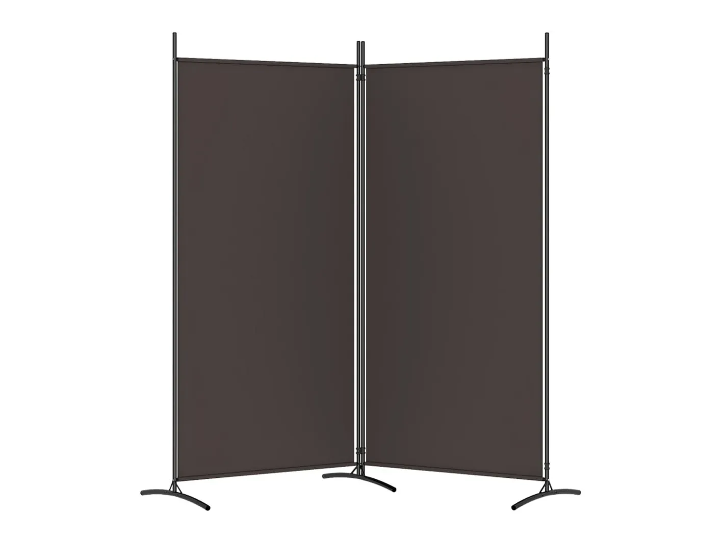 Biombo-Biombo divisor de 2 paneles de tela marrón 175x180 cm ES904130 Marru00f3n