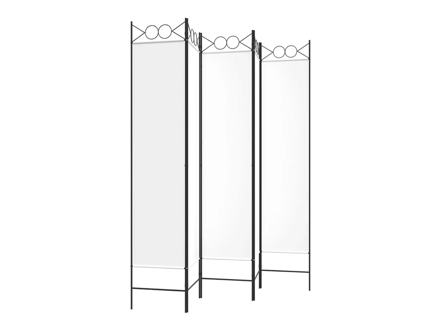 Biombo-Biombo divisor de 5 paneles de tela 200x200 cm ES741652 Blanco