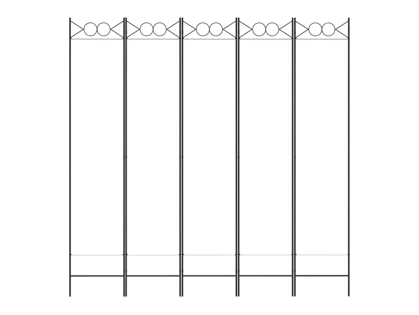 Biombo-Biombo divisor de 5 paneles de tela 200x200 cm ES741652 Blanco