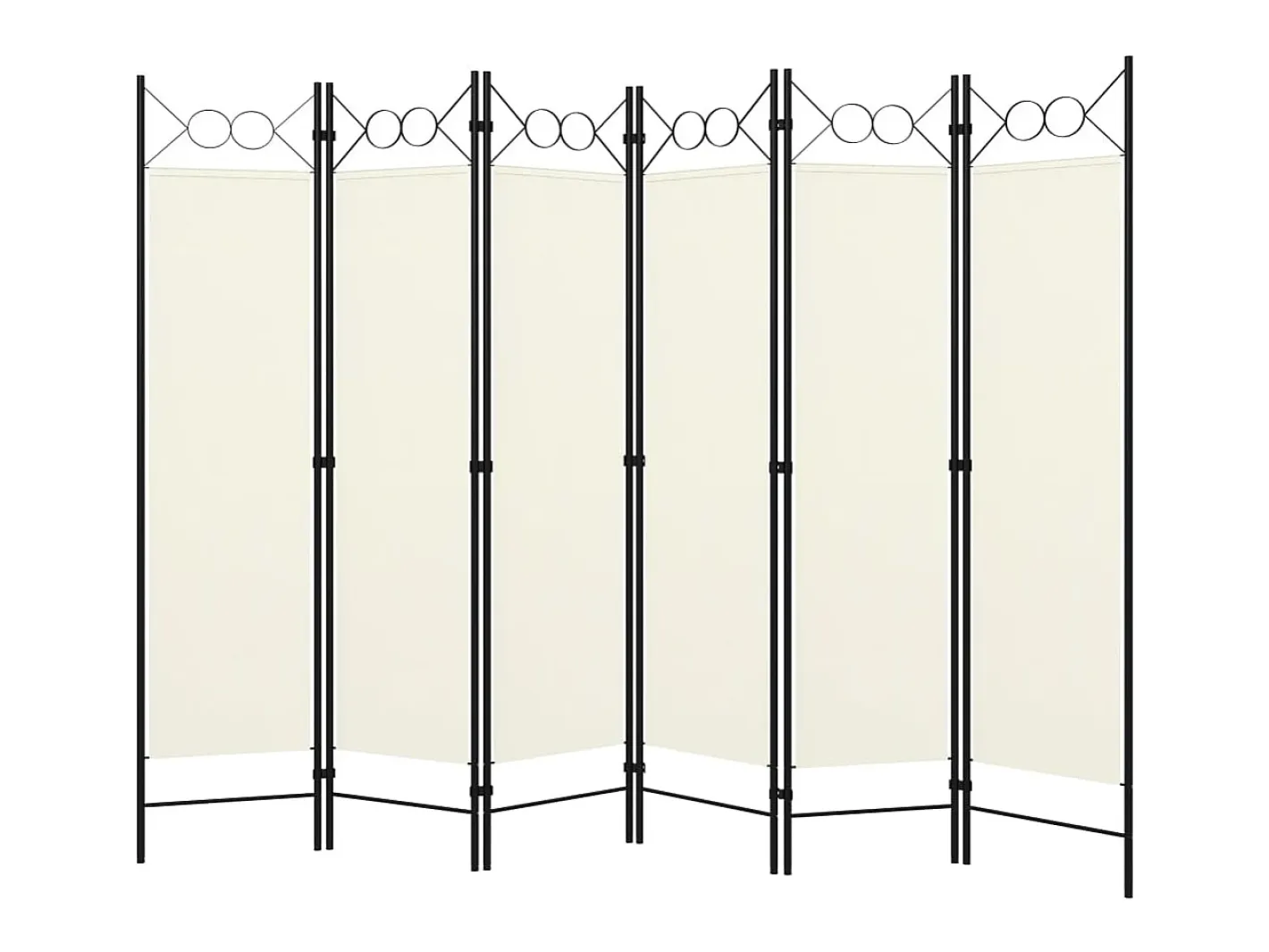 Biombo divisor de 6 paneles 240x180 cm ES233203 Blanco