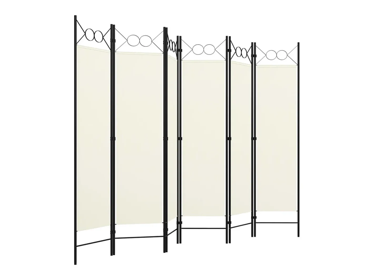 Biombo divisor de 6 paneles 240x180 cm ES233203 Blanco