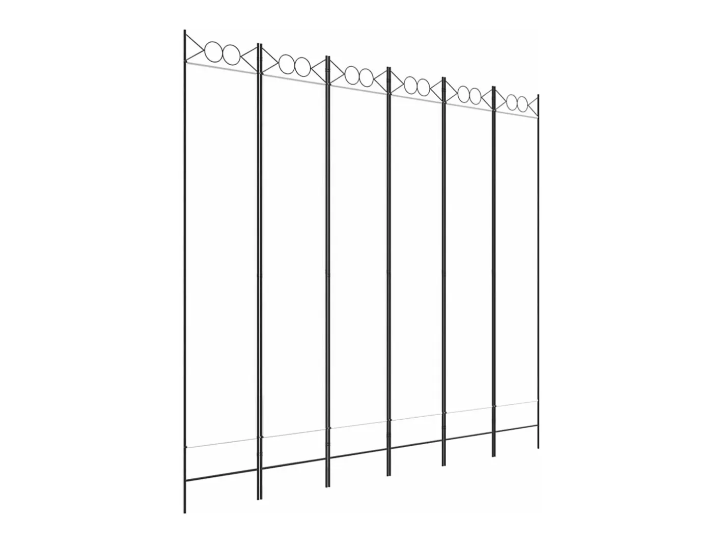 Clearance Biombo divisor de 6 paneles de tela 240x220 cm ES681456 Blanco