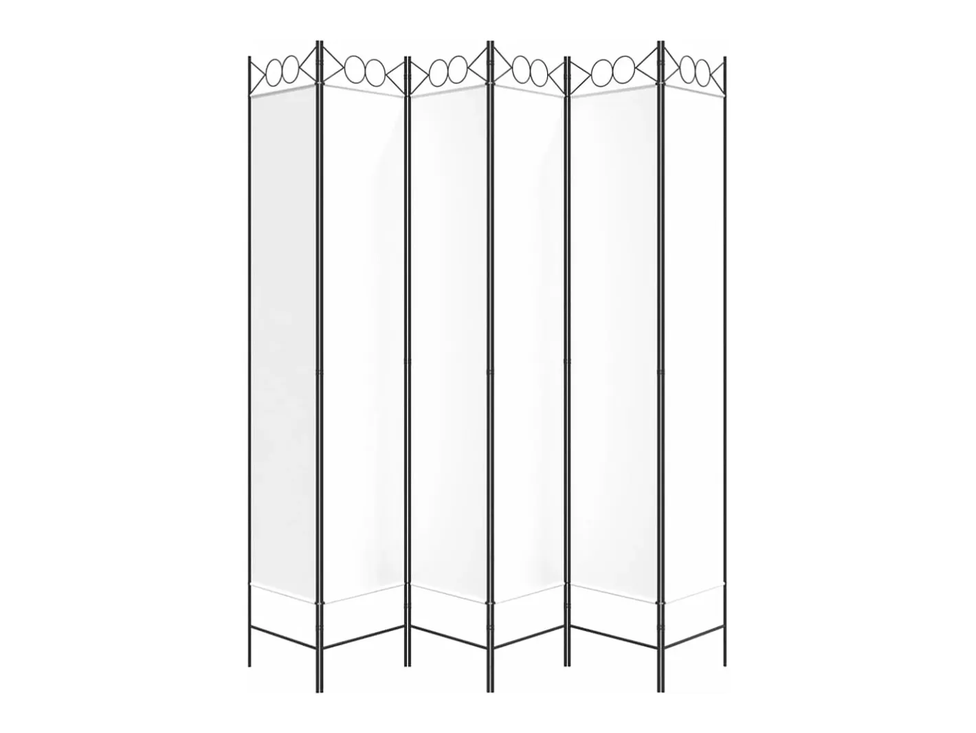 Clearance Biombo divisor de 6 paneles de tela 240x220 cm ES681456 Blanco