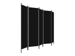 Biombo divisor de 5 paneles 250x180 cm ES910943 Negro New