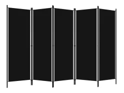 Biombo divisor de 5 paneles 250x180 cm ES910943 Negro New