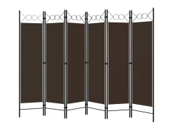 Best Biombo divisor de 6 paneles marrón 240x180 cm ES403632 Marru00f3n