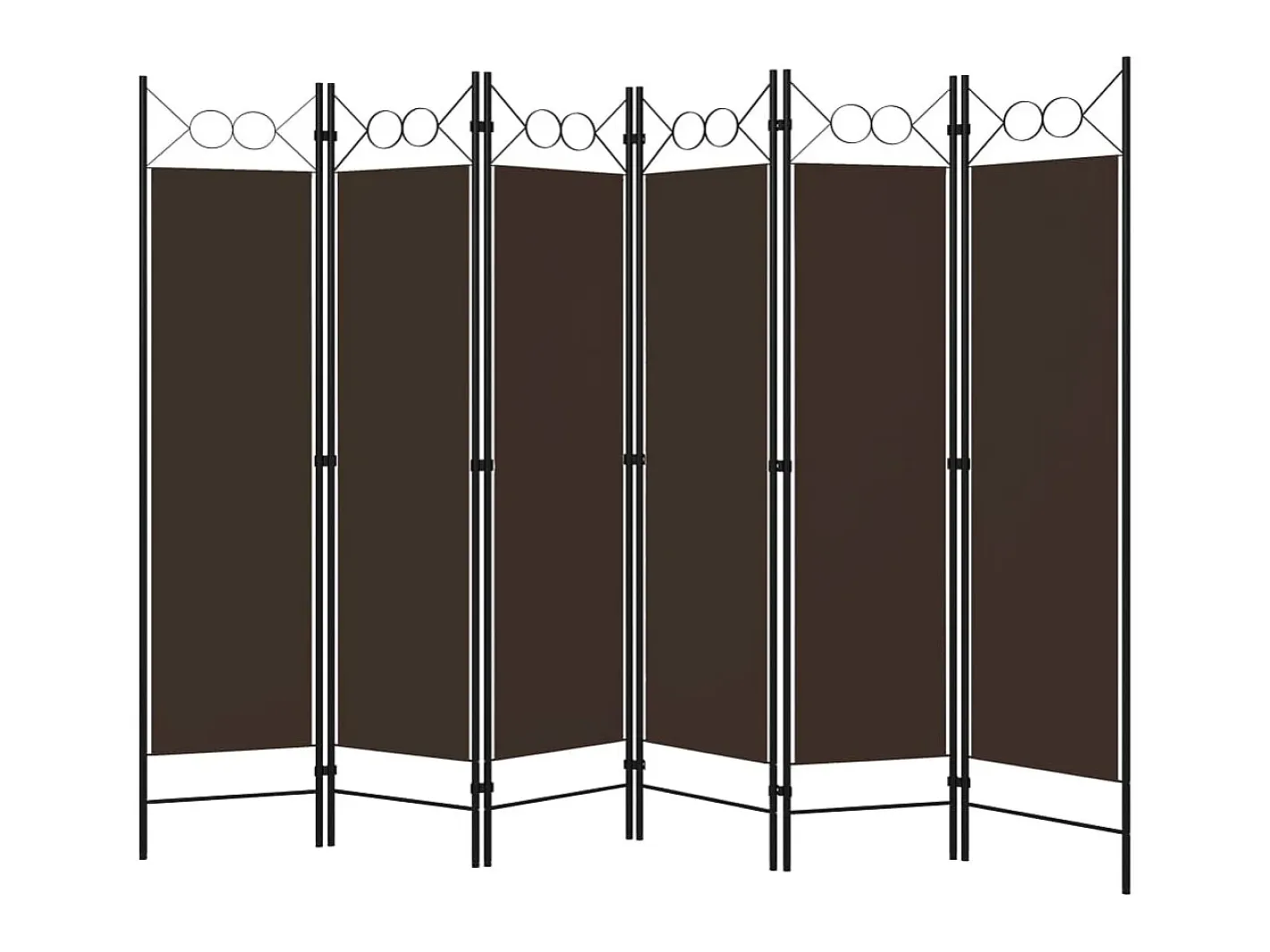 Best Biombo divisor de 6 paneles marrón 240x180 cm ES403632 Marru00f3n