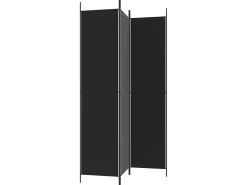 Biombo divisor de 3 paneles de tela 150x220 cm ES903831 Negro Outlet