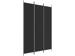 Biombo divisor de 3 paneles de tela 150x220 cm ES903831 Negro Outlet