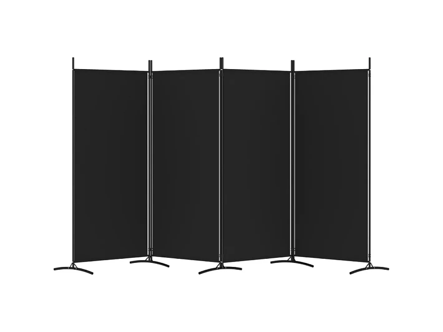 Biombo divisor de 4 paneles de tela 346x180 cm ES223180 Negro New