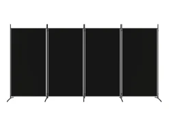 Biombo divisor de 4 paneles de tela 346x180 cm ES223180 Negro New