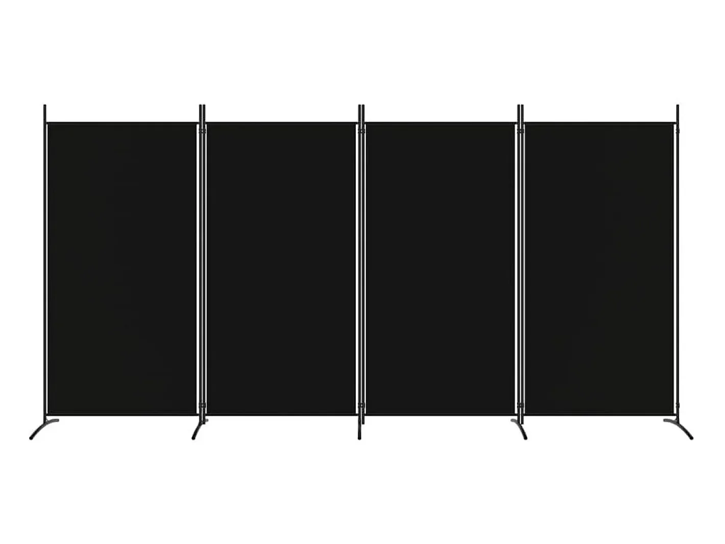 Biombo divisor de 4 paneles de tela 346x180 cm ES223180 Negro New