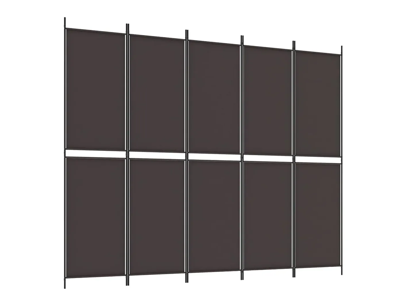 Sale Biombo divisor de 5 paneles de tela marrón 250x200 cm ES417379 Marru00f3n