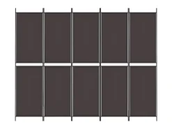 Sale Biombo divisor de 5 paneles de tela marrón 250x200 cm ES417379 Marru00f3n