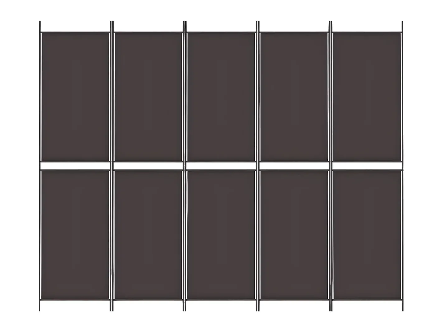 Sale Biombo divisor de 5 paneles de tela marrón 250x200 cm ES417379 Marru00f3n