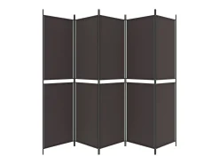 Sale Biombo divisor de 5 paneles de tela marrón 250x200 cm ES417379 Marru00f3n