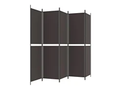 Sale Biombo divisor de 5 paneles de tela marrón 250x200 cm ES417379 Marru00f3n