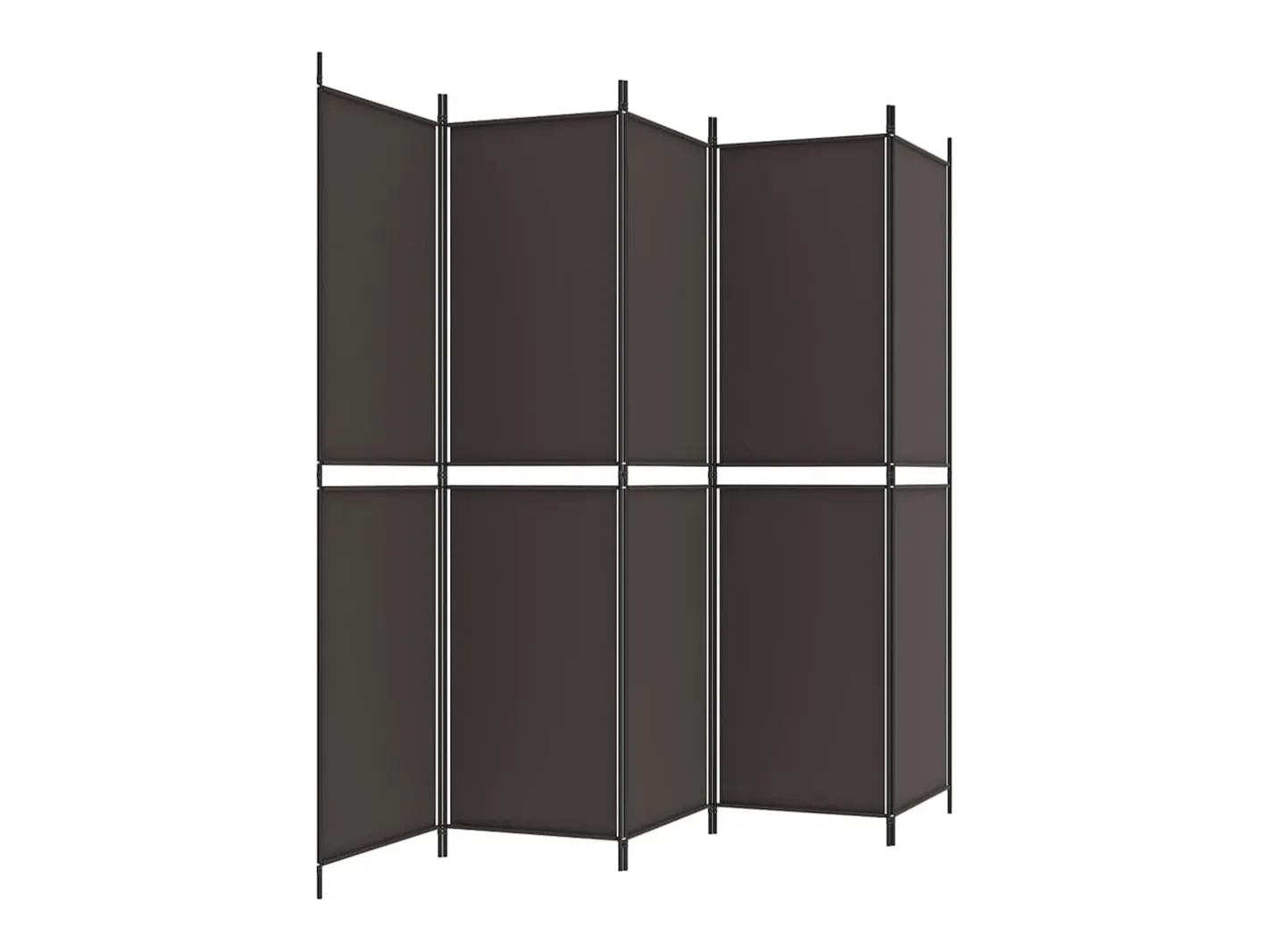 Sale Biombo divisor de 5 paneles de tela marrón 250x200 cm ES417379 Marru00f3n