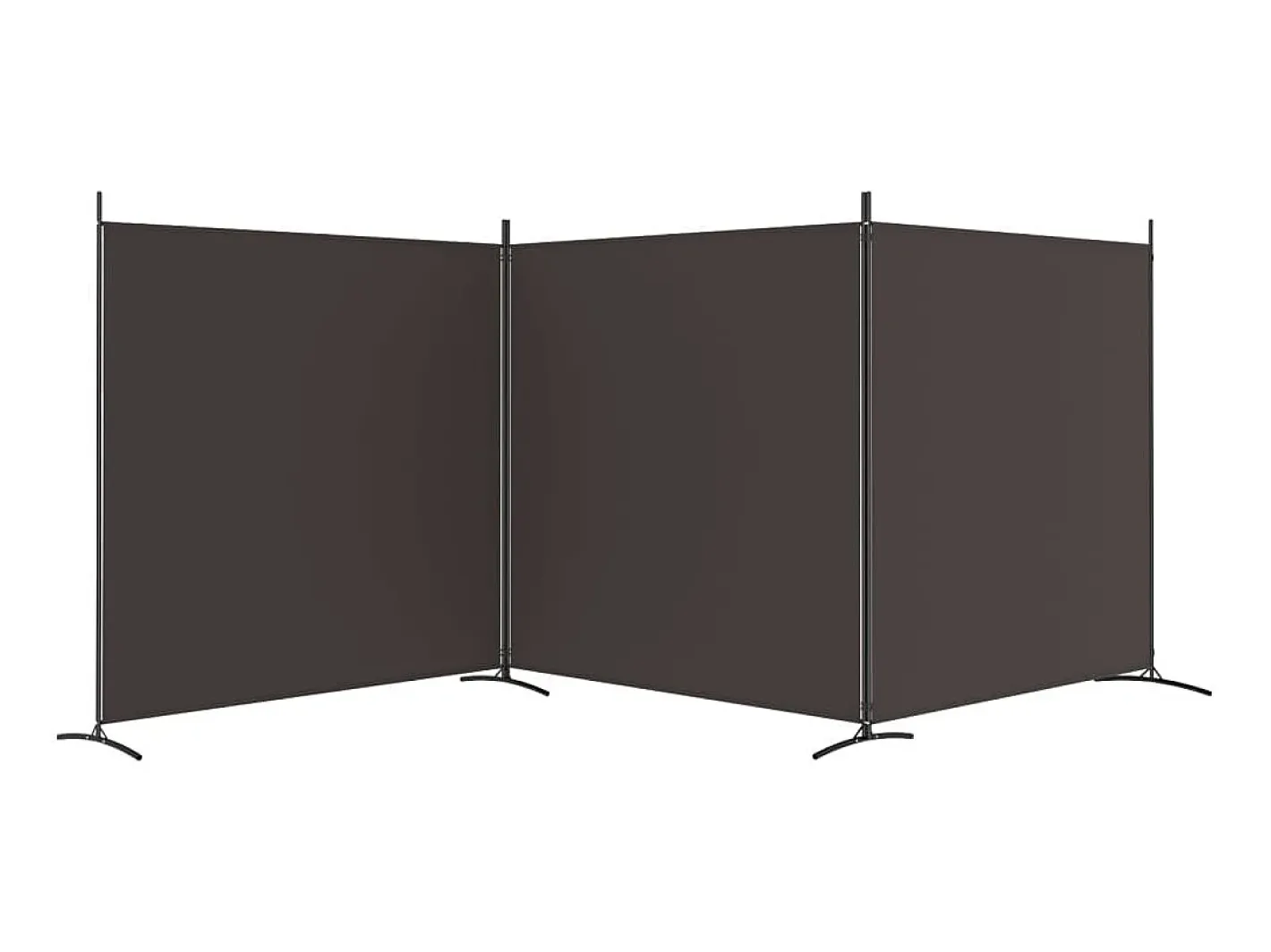 Biombo divisor de 3 paneles de tela marrón 525x180 cm ES564355 Marru00f3n New