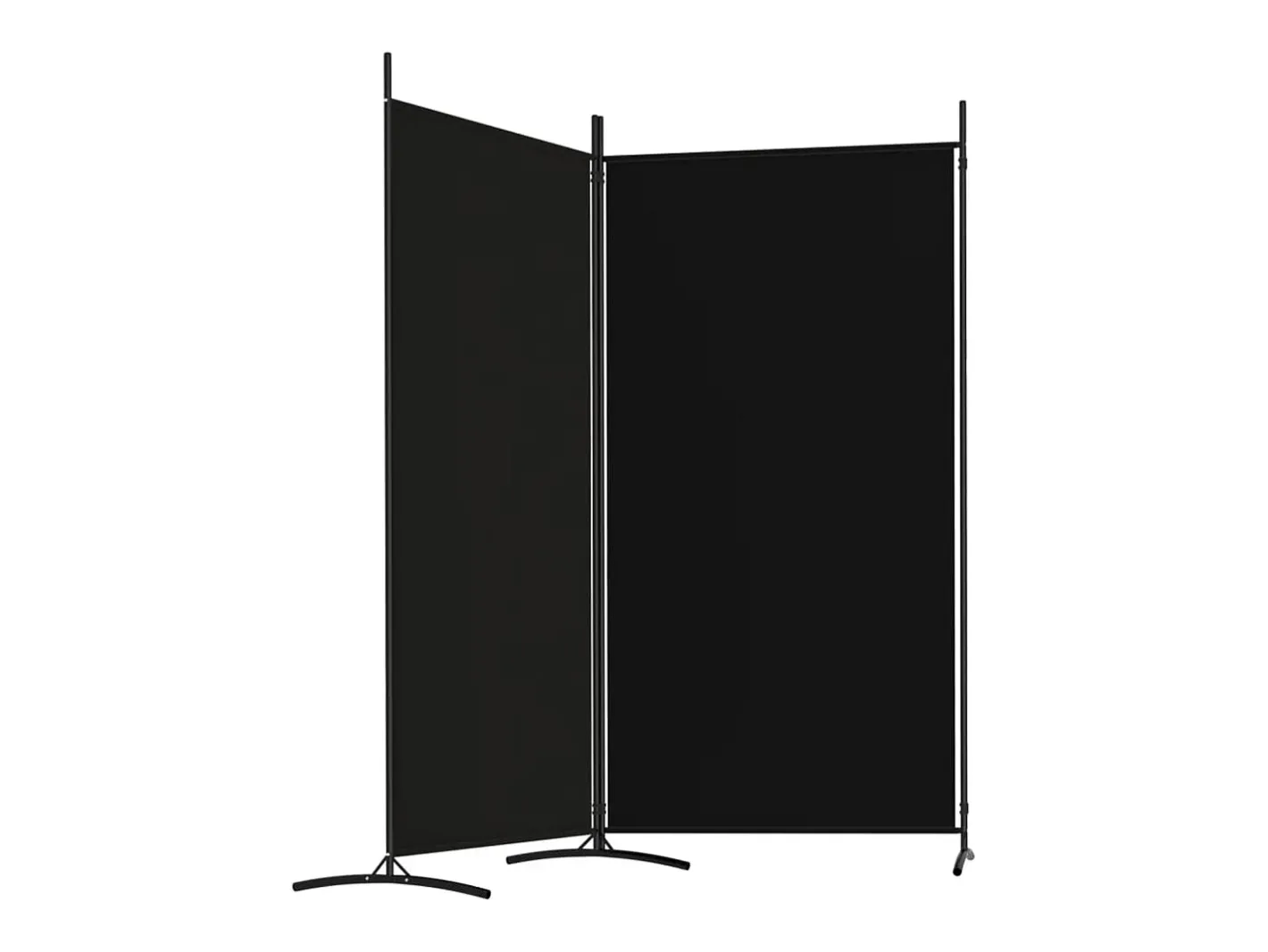 Biombo-Biombo divisor de 2 paneles de tela 175x180 cm ES860976 Negro