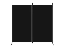 Biombo-Biombo divisor de 2 paneles de tela 175x180 cm ES860976 Negro