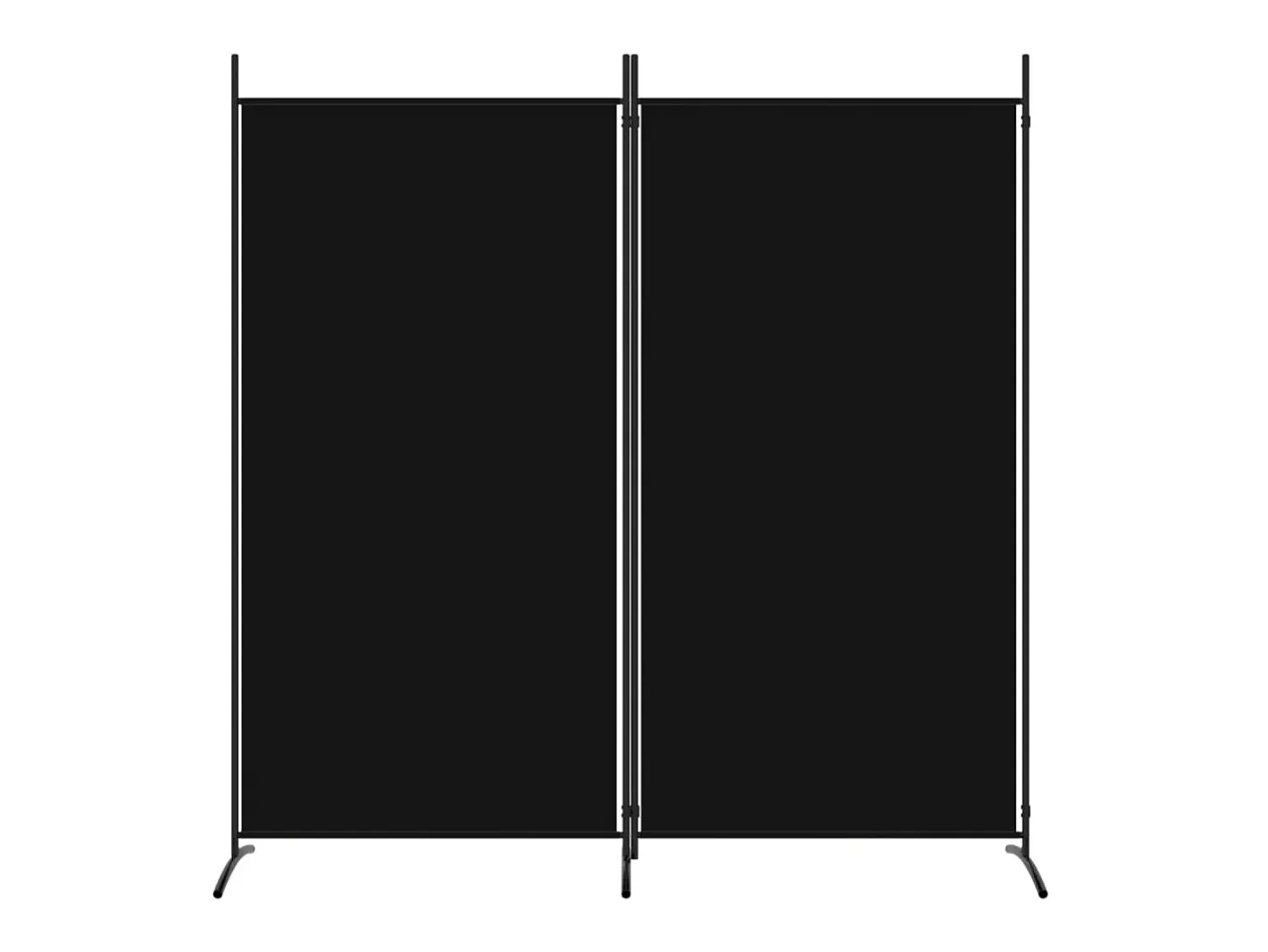 Biombo-Biombo divisor de 2 paneles de tela 175x180 cm ES860976 Negro