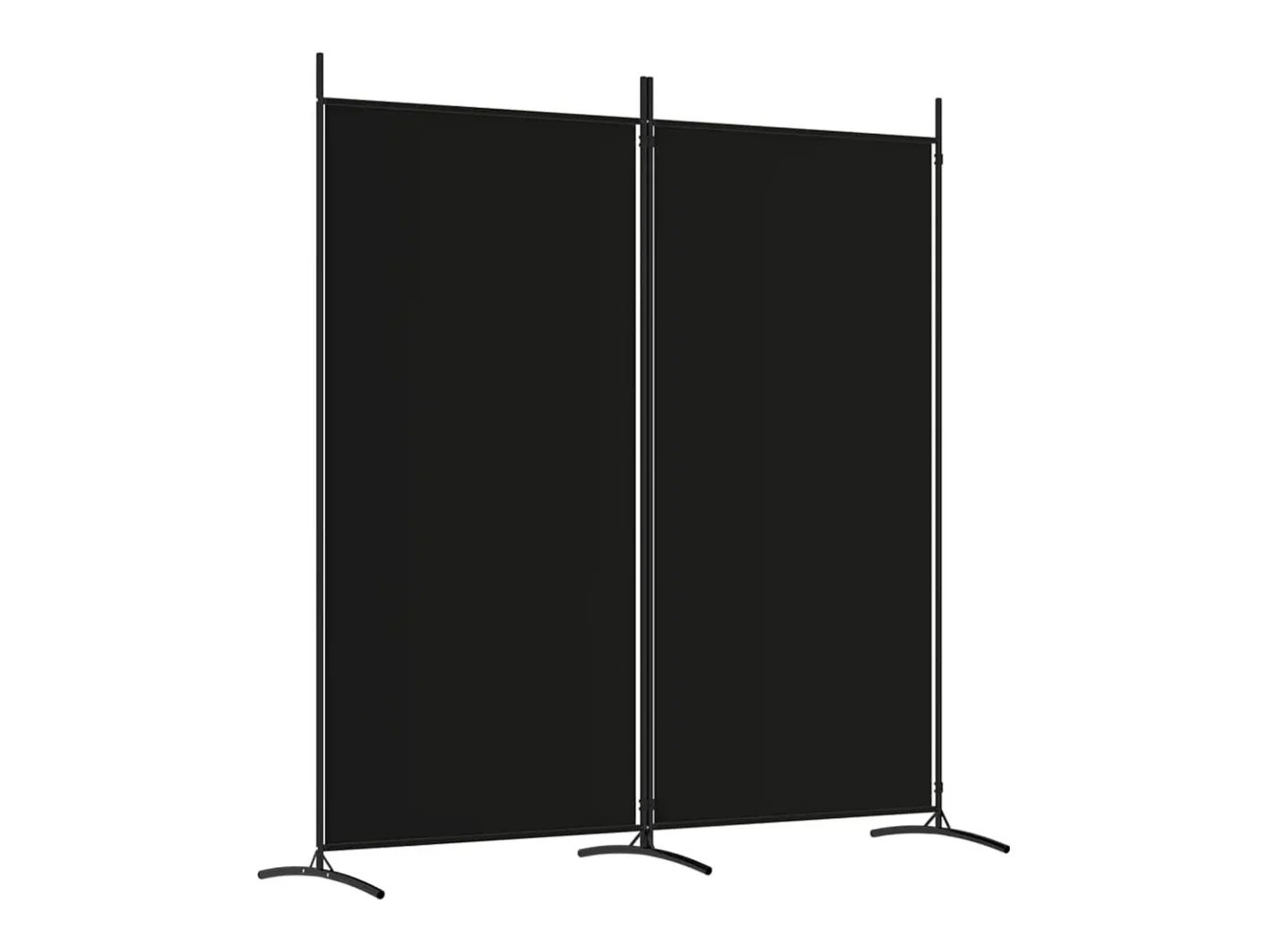 Biombo-Biombo divisor de 2 paneles de tela 175x180 cm ES860976 Negro