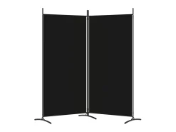 Biombo-Biombo divisor de 2 paneles de tela 175x180 cm ES860976 Negro