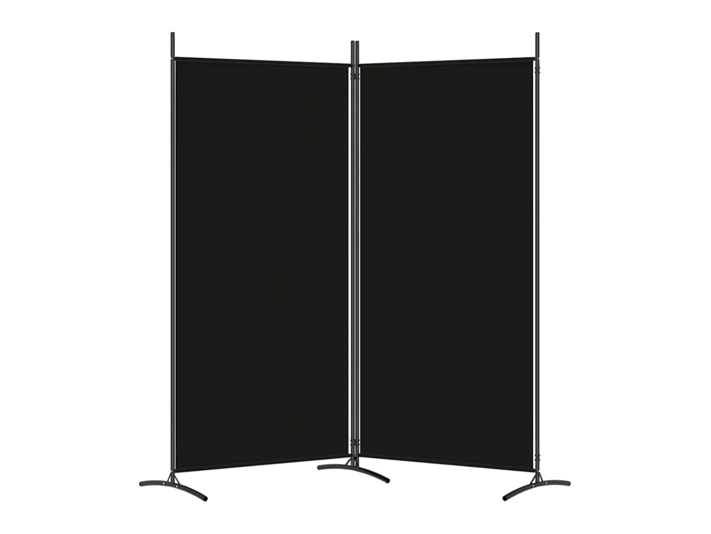 Biombo-Biombo divisor de 2 paneles de tela 175x180 cm ES860976 Negro