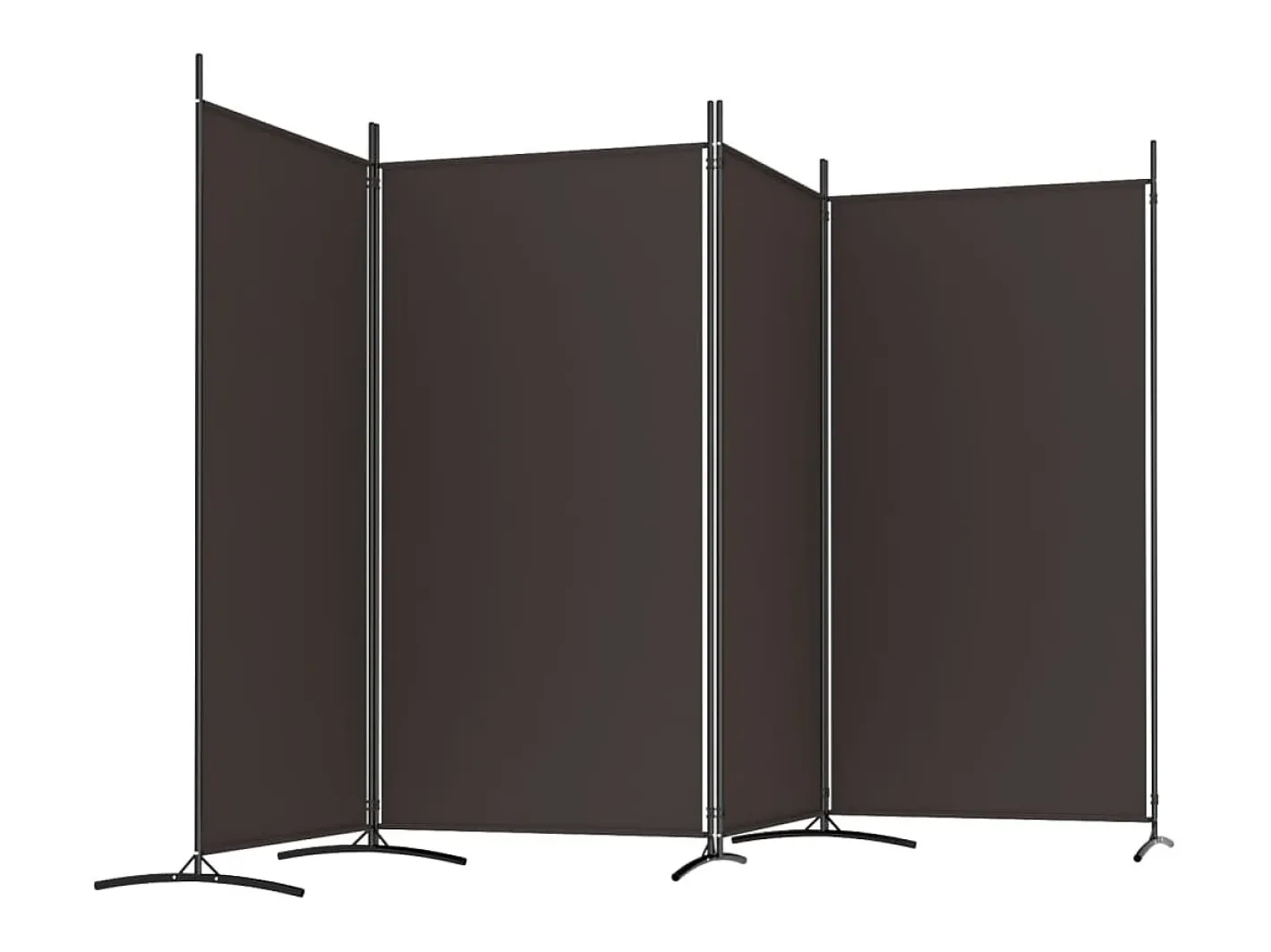 Biombo divisor de 4 paneles de tela marrón 346x180 cm ES316111 Marru00f3n Outlet