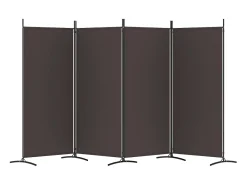 Biombo divisor de 4 paneles de tela marrón 346x180 cm ES316111 Marru00f3n Outlet