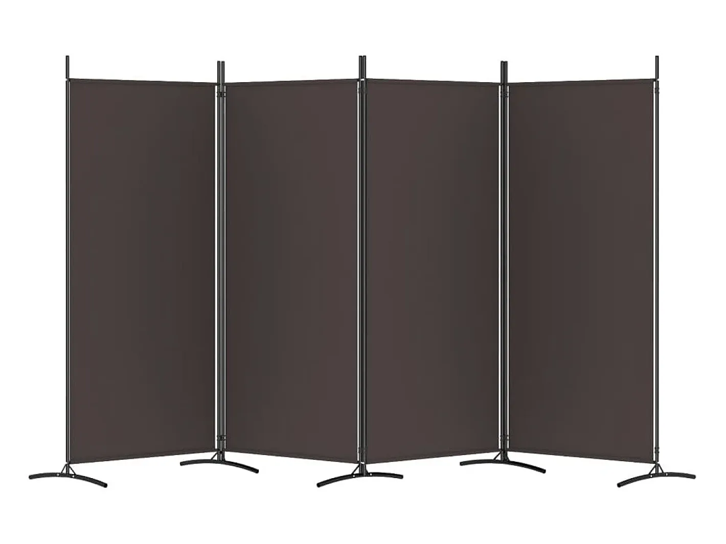 Biombo divisor de 4 paneles de tela marrón 346x180 cm ES316111 Marru00f3n Outlet