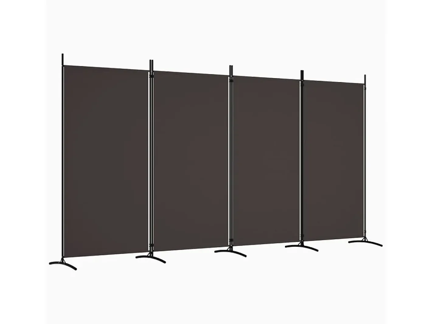 Biombo divisor de 4 paneles de tela marrón 346x180 cm ES316111 Marru00f3n Outlet