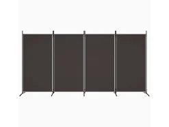 Biombo divisor de 4 paneles de tela marrón 346x180 cm ES316111 Marru00f3n Outlet