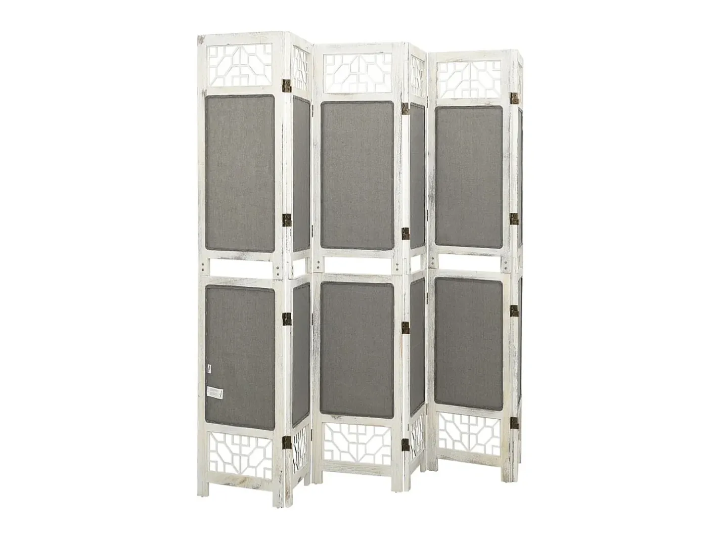 Biombo-Biombo divisor de 6 paneles de tela 210x165 cm ES717133 Gris