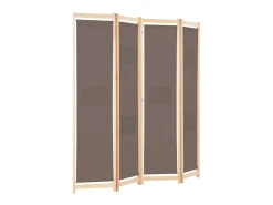 Biombo divisor de 4 paneles de tela marrón 160x170x4 cm ES512457 Marru00f3n Sale