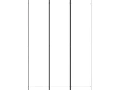 Outlet Biombo divisor de 3 paneles de tela 150x220 cm ES924909 Blanco
